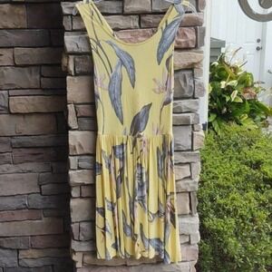 LASCANA Sleeveless Leaf Print Dress M